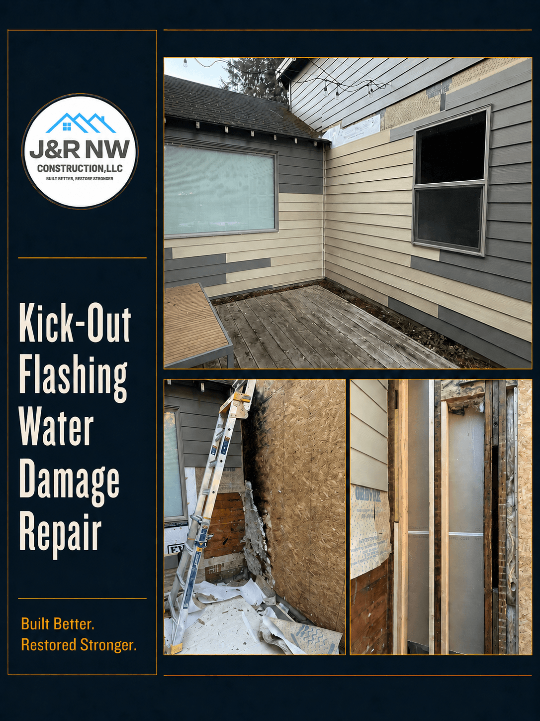 Kick-Out Flashing Water Damage Repair